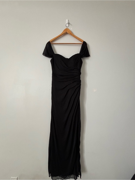 Azazie Dresses & Skirts - Azazie Black Off-Shoulder Ruched Evening Gown